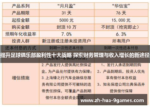 提升足球俱乐部盈利性十大战略 探索财务管理与收入增长的新途径